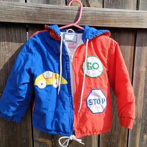 Vintage 70s 80s J.P.I. Kids Coat Size 3 Unisex Primary Colors Colorblock
